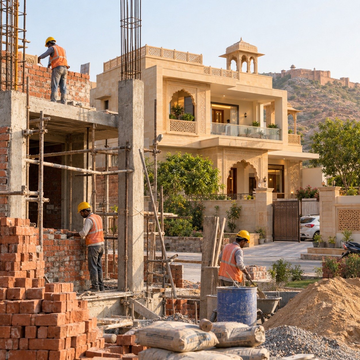 House construction step by step process in Jaipur